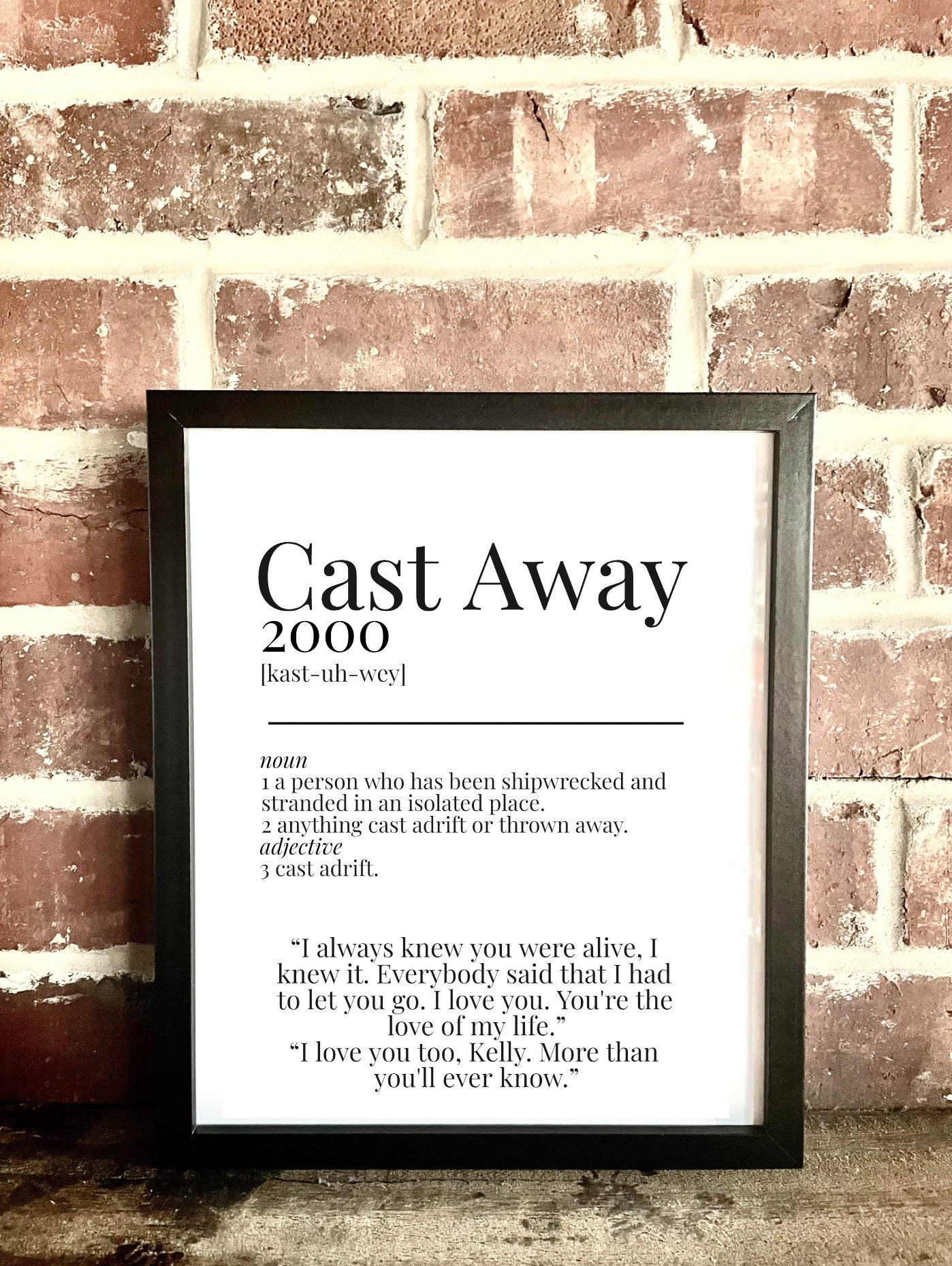 Cast Away 2000 Movie Quote Dictionary Prints