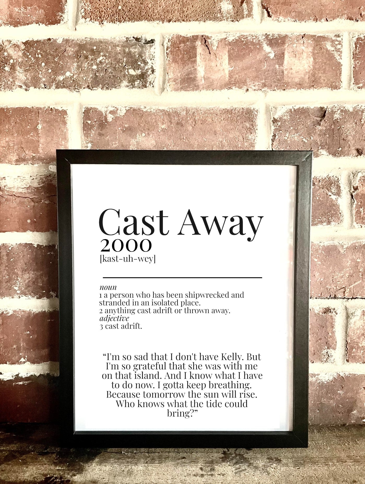 Cast Away 2000 Movie Quote Dictionary Prints