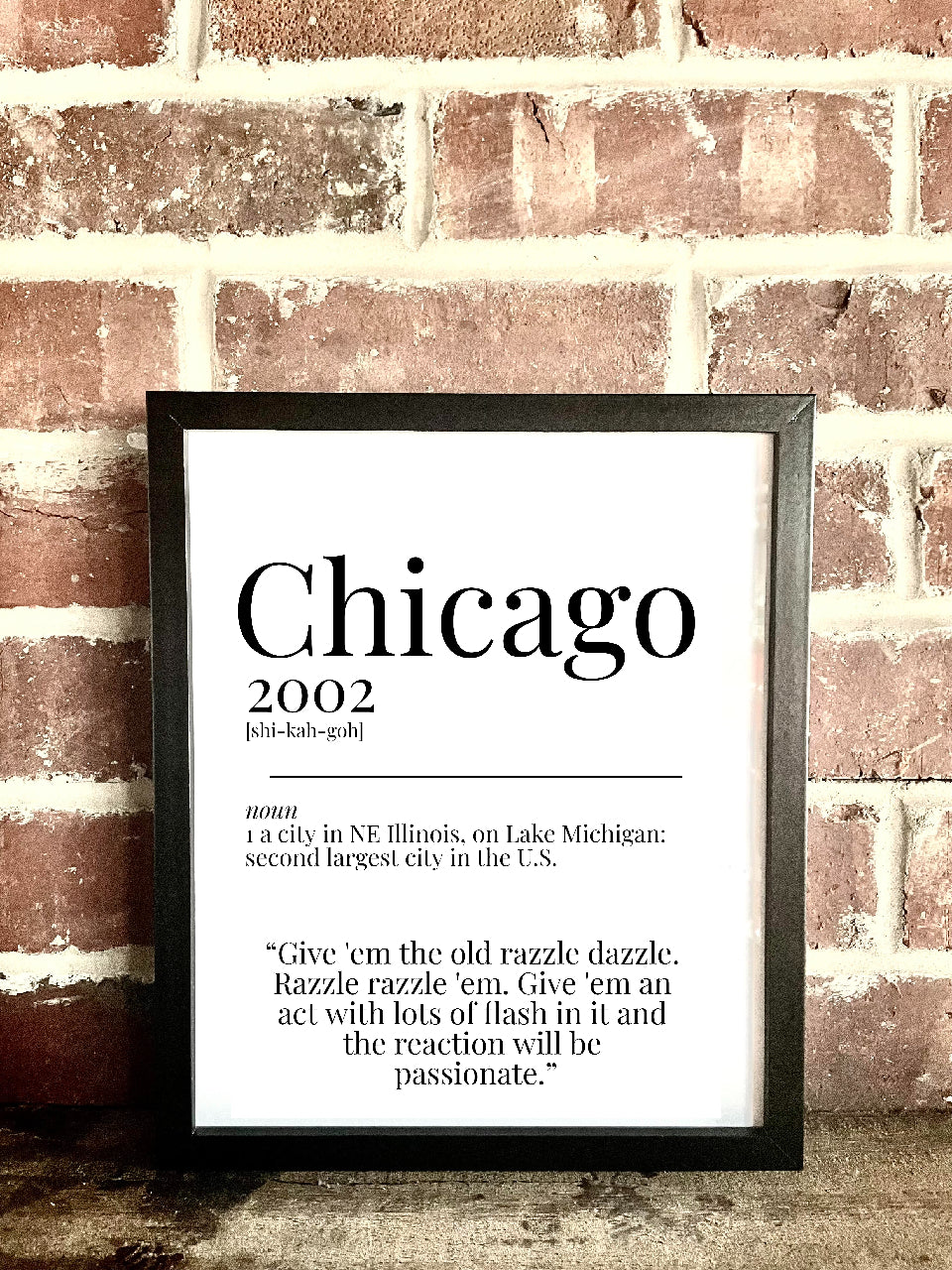 Chicago 2002 Movie Quote Dictionary Prints