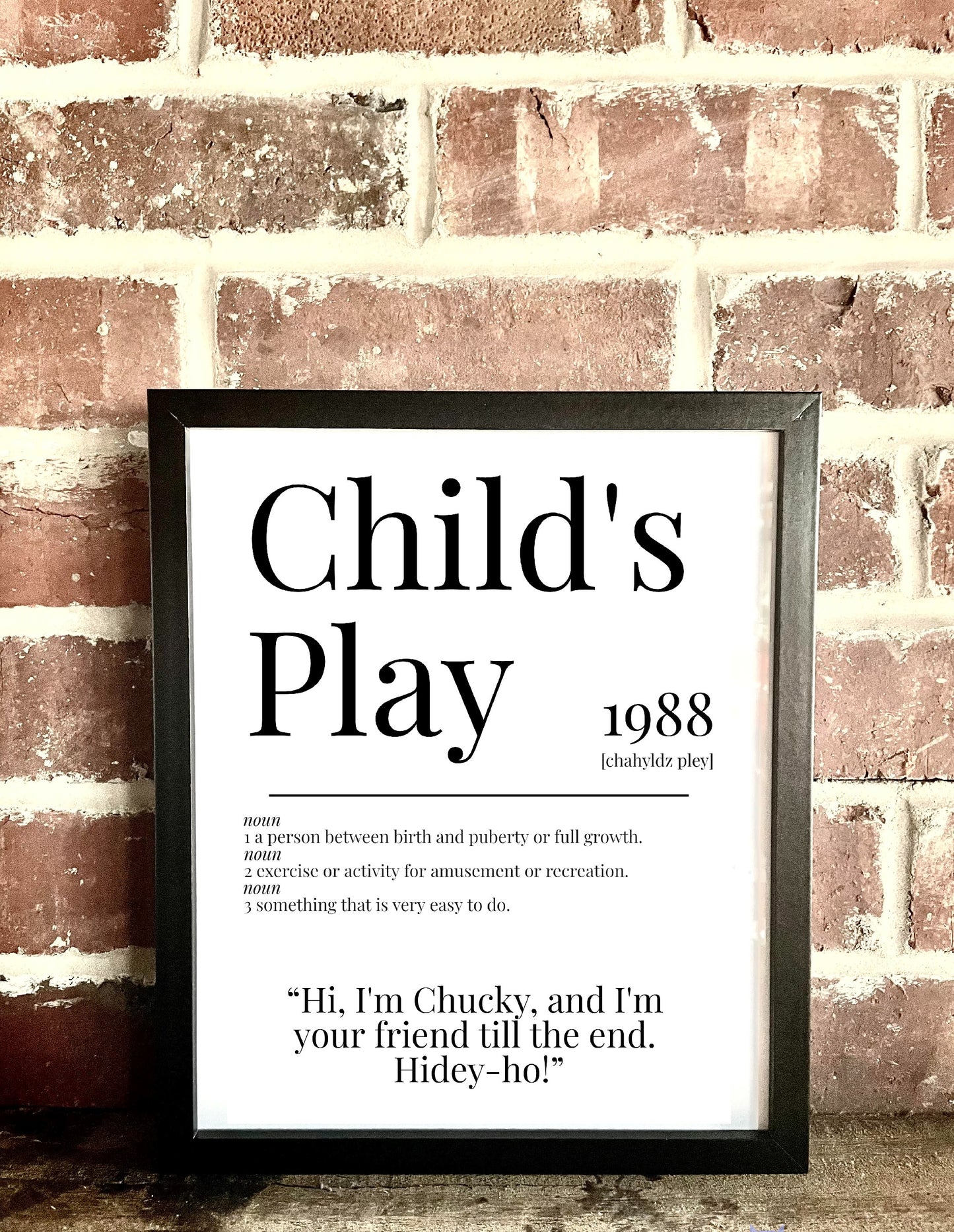 Child's Play 1988 Movie Quote Dictionary Prints