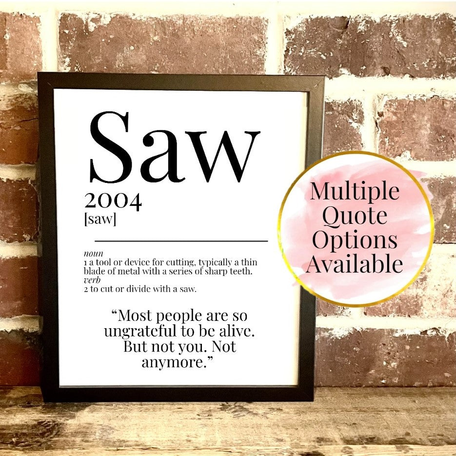 Saw 2004 Movie Quote Dictionary Prints