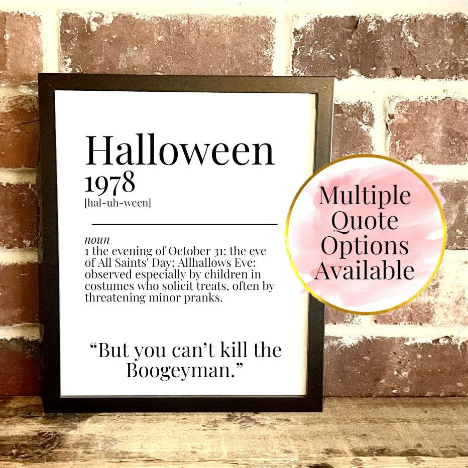 Halloween 1978 Movie Quote Dictionary Prints