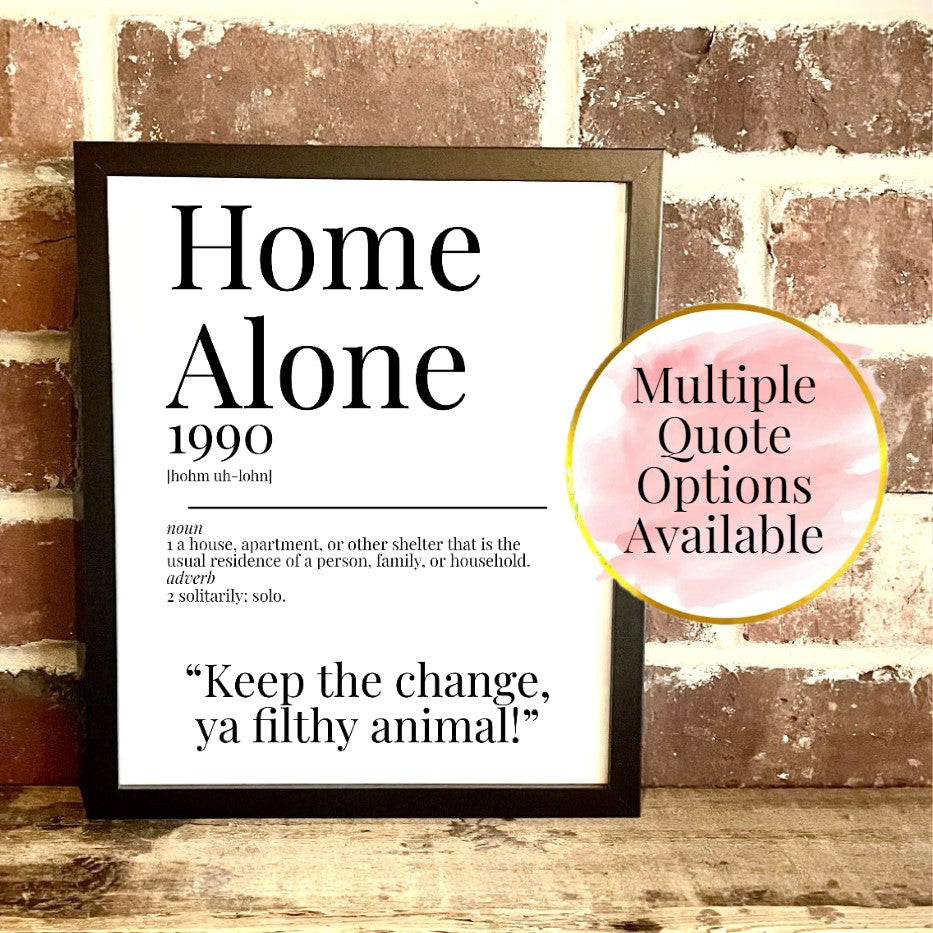 Home Alone 1990 Movie Quote Dictionary Prints
