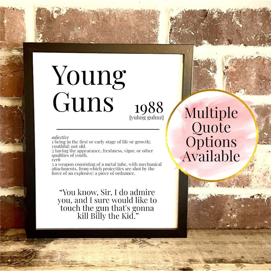 Young Guns 1988 Movie Quote Dictionary Prints