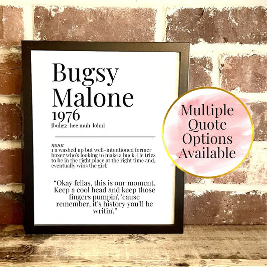 Bugsy Malone 1976 Movie Quote Dictionary Prints