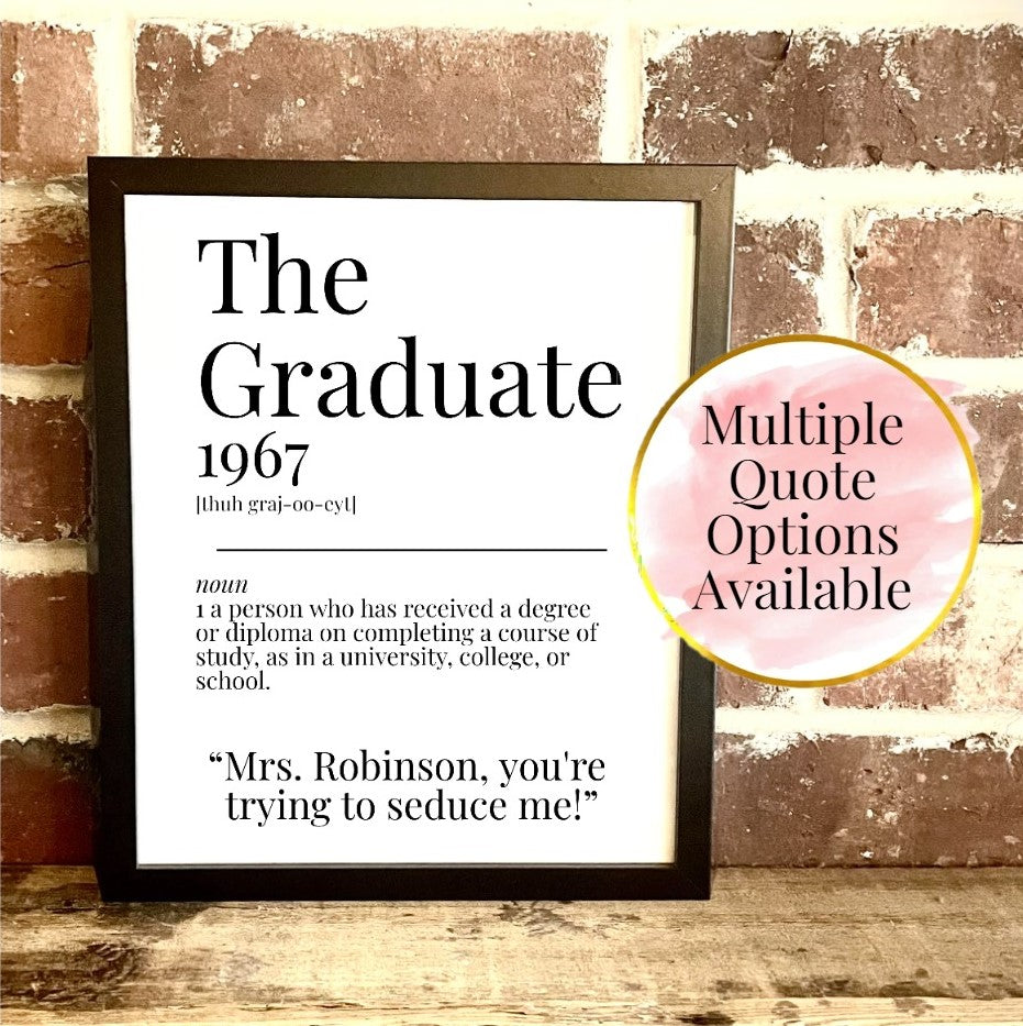 The Graduate 1967 Movie Quote Dictionary Prints