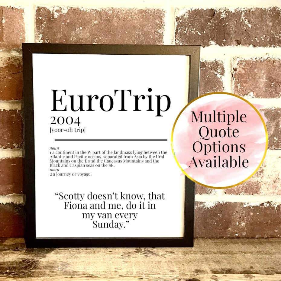 EuroTrip 2004 Movie Quote Dictionary Prints