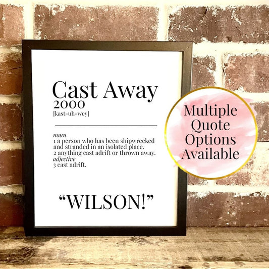 Cast Away 2000 Movie Quote Dictionary Prints