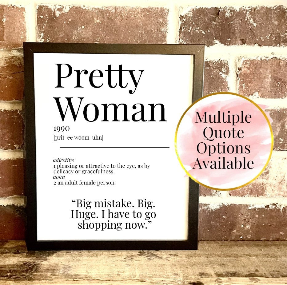 Pretty Woman 1990 Movie Quote Dictionary Prints