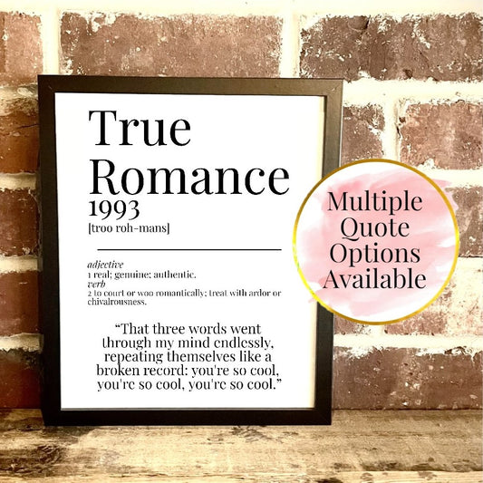 True Romance 1993 Movie Quote Dictionary Prints