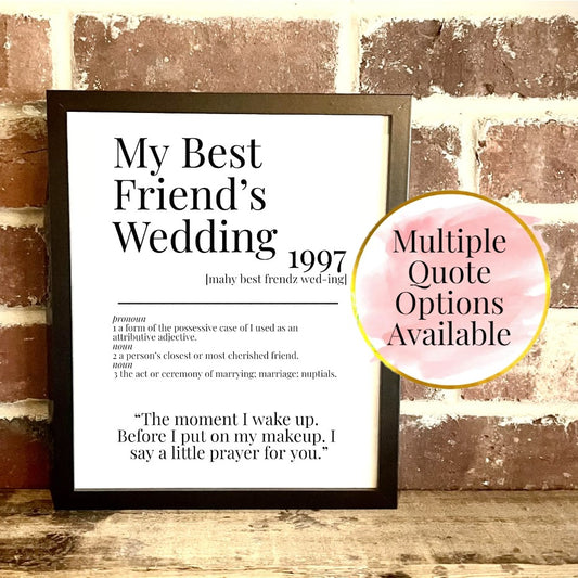 My Best Friend's Wedding 1997 Movie Quote Dictionary Prints