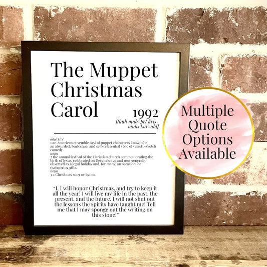 The Muppet Christmas Carol 1992 Movie Quote Dictionary Prints