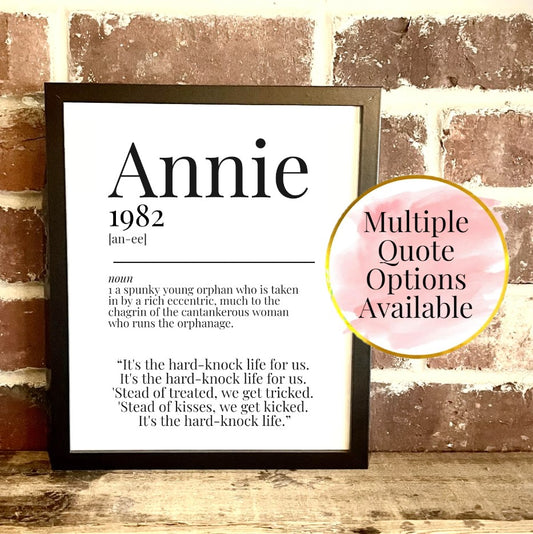 Annie 1982 Movie Quote Dictionary Prints