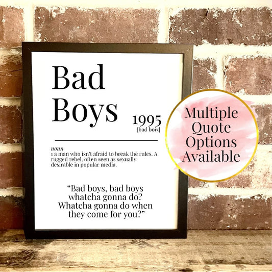 Bad Boys 1995 Movie Quote Dictionary Prints