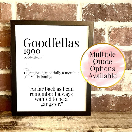 Goodfellas 1990 Movie Quote Dictionary Prints