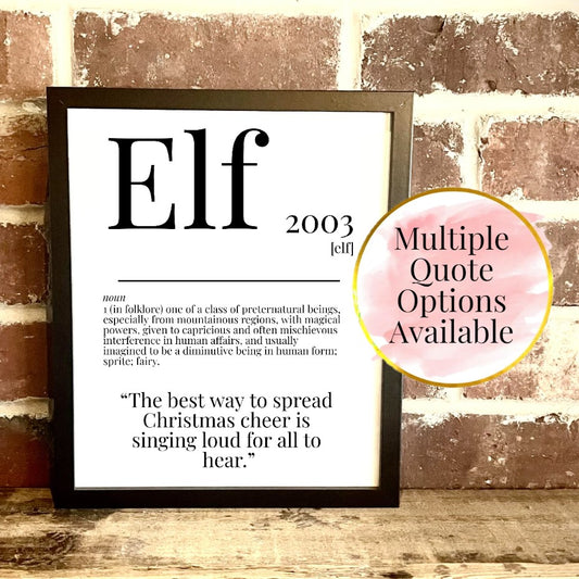 Elf 2003 Movie Quote Dictionary Prints