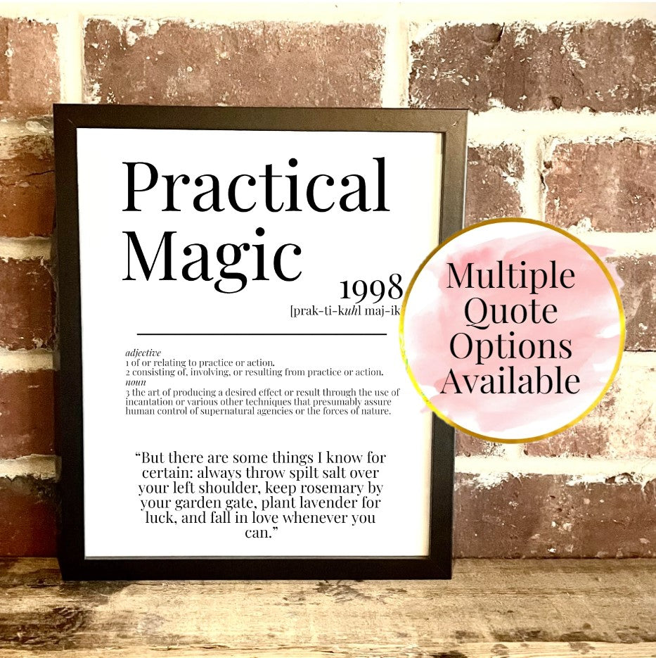 Practical Magic 1998 Movie Quote Dictionary Prints