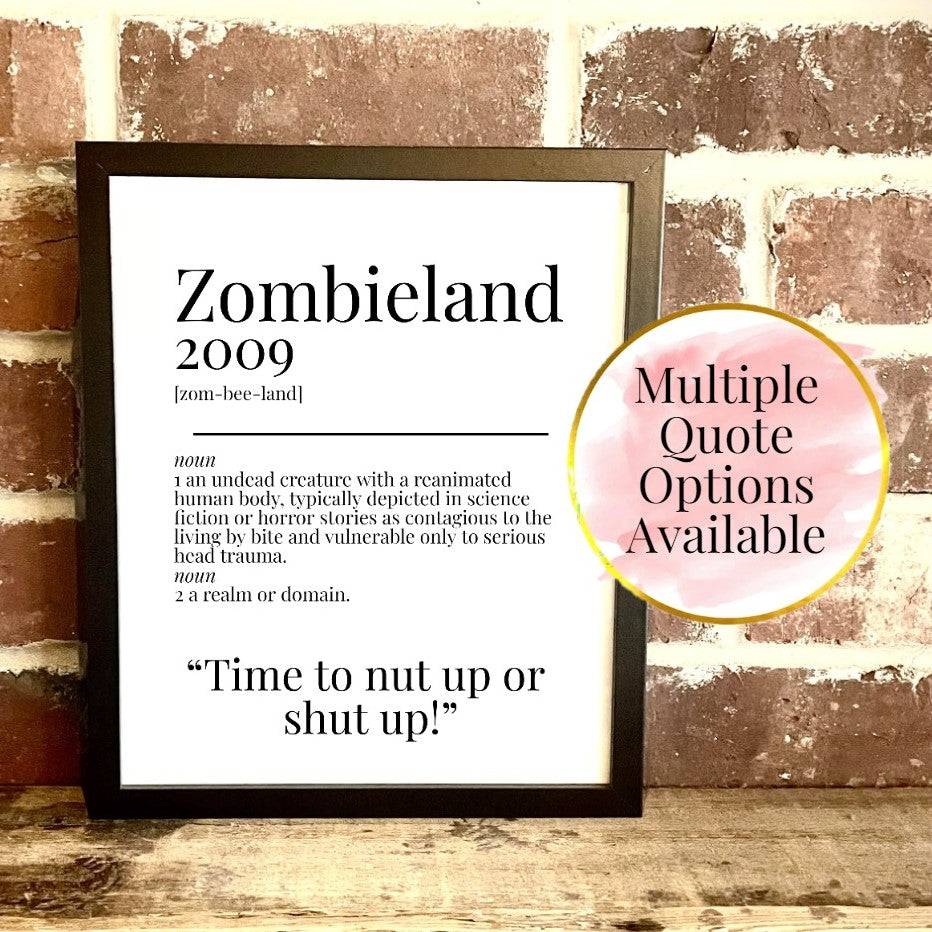 Zombieland 2009 Movie Quote Dictionary Prints