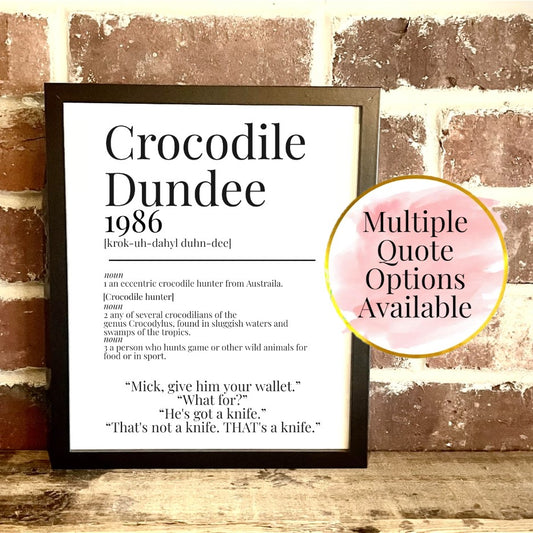 Crocodile Dundee 1986 Movie Quote Dictionary Prints