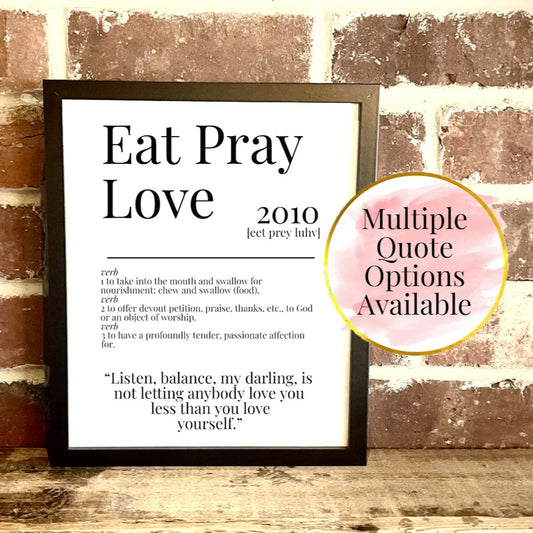 Eat Pray Love 2010 Movie Quote Dictionary Prints