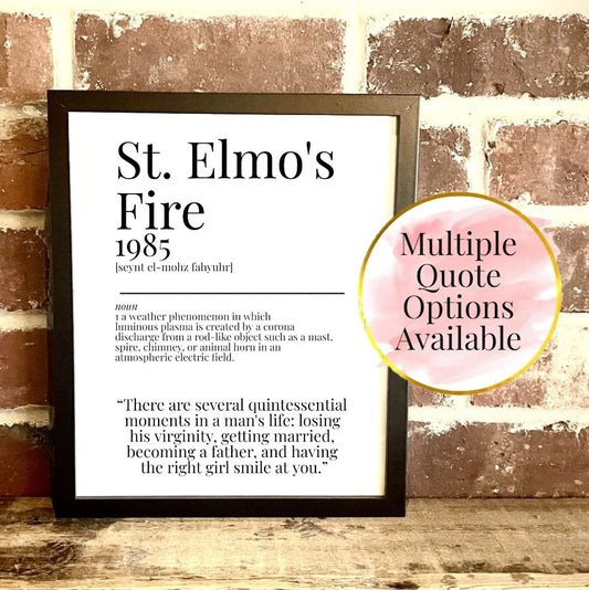 St. Elmo's Fire 1985 Movie Quote Dictionary Prints