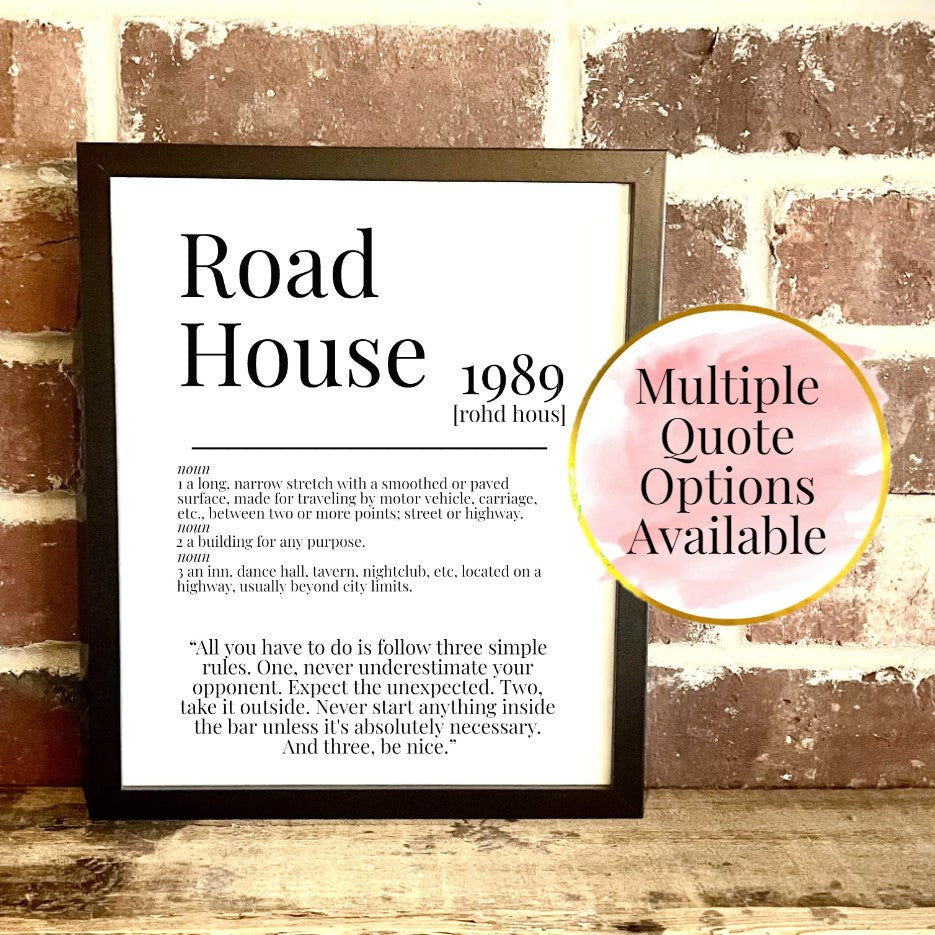 Road House 1989 Movie Quote Dictionary Prints
