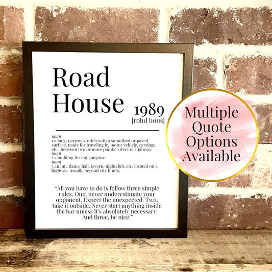 Road House 1989 Movie Quote Dictionary Prints