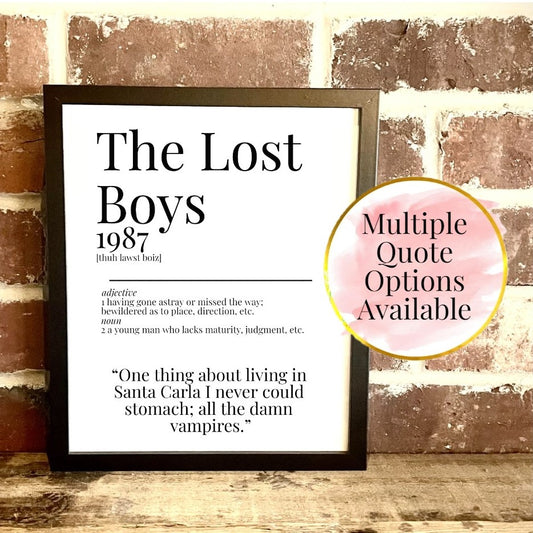 The Lost Boys 1987 Movie Quote Dictionary Prints