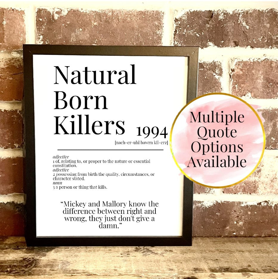Natural Born Killers 1994 Movie Quote Dictionary Prints