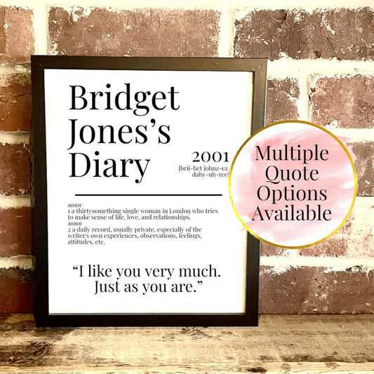 Bridget Jones's Diary 2001 Movie Quote Dictionary Prints