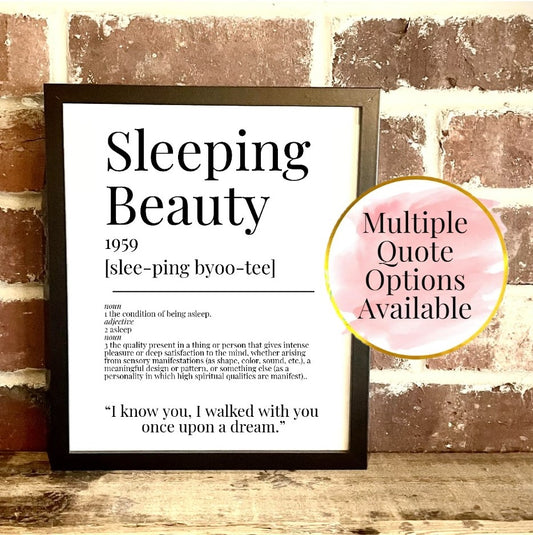 Sleeping Beauty 1959 Movie Quote Dictionary Prints