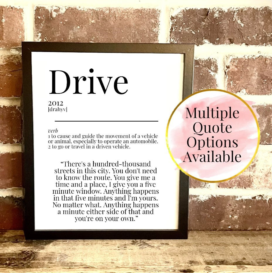 Drive 2011 Movie Quote Dictionary Prints