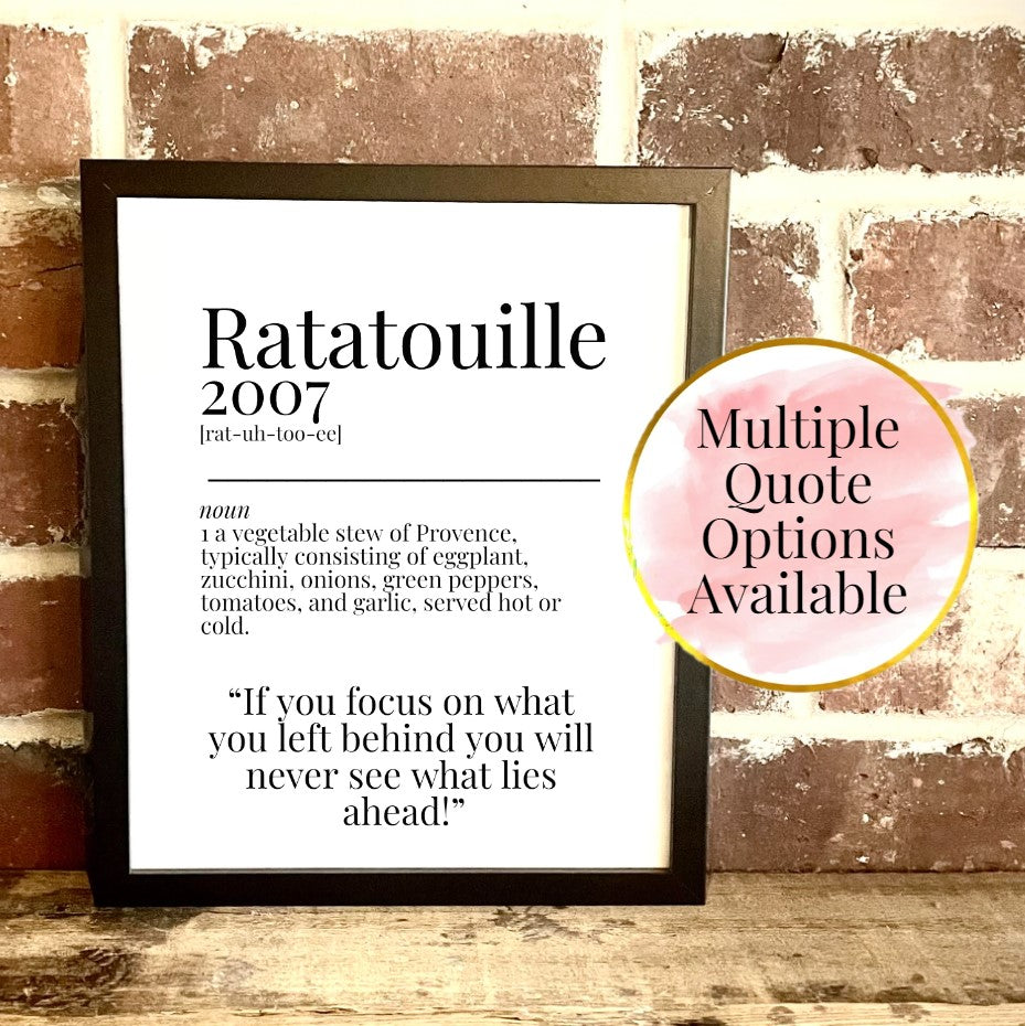 Ratatouille 2007 Movie Quote Dictionary Prints