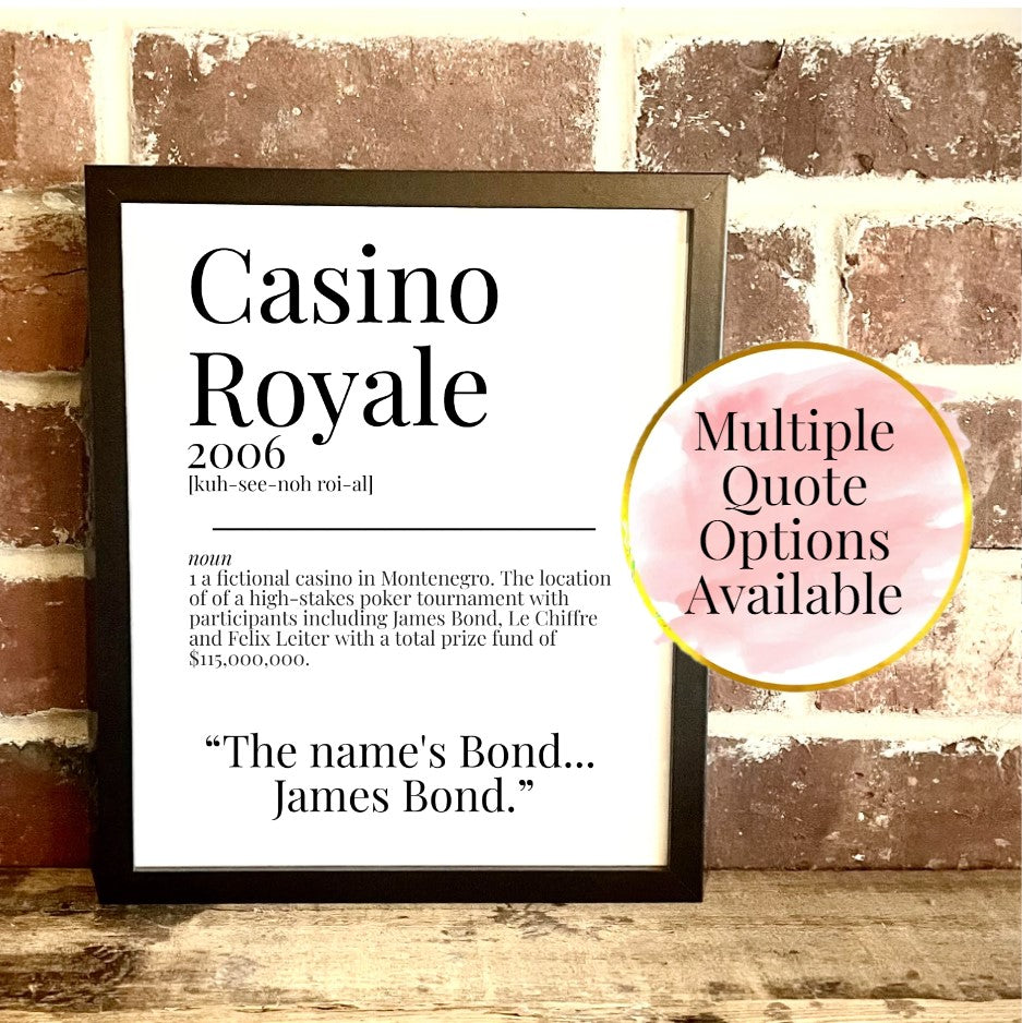 Casino Royale 2006 Movie Quote Dictionary Prints