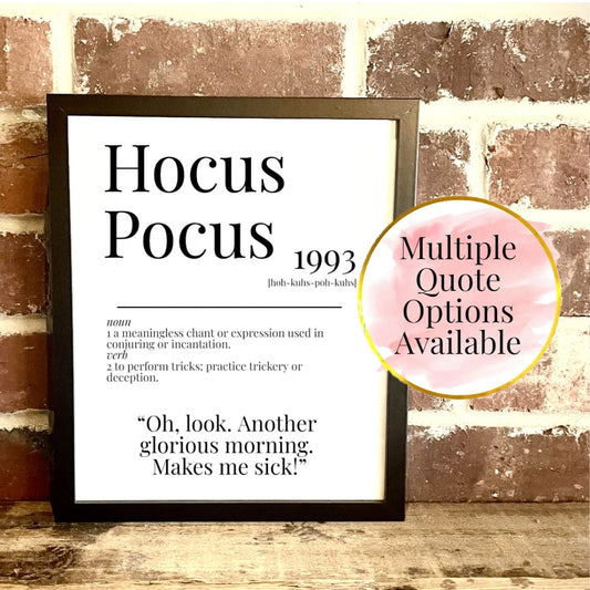 Hocus Pocus 1993 Movie Quote Dictionary Prints