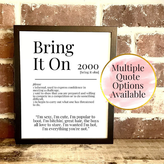 Bring It On 2000 Movie Quote Dictionary Prints