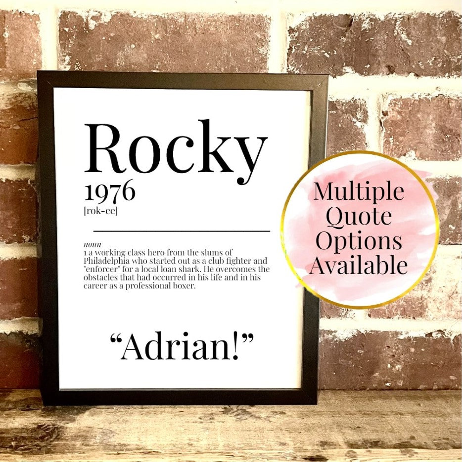 Rocky 1976 Movie Quote Dictionary Prints