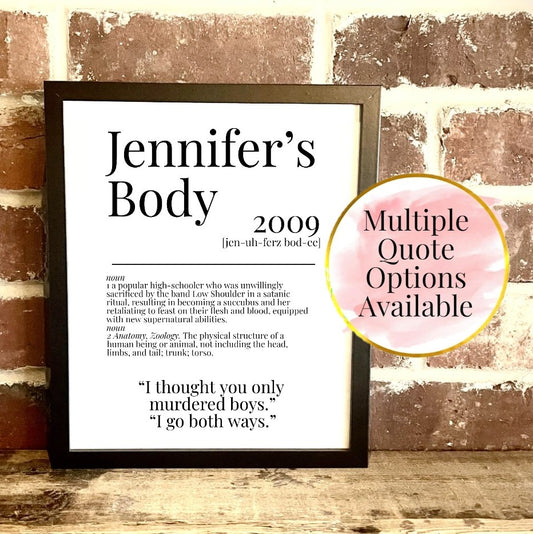 Jennifer's Body 2009 Movie Quote Dictionary Prints