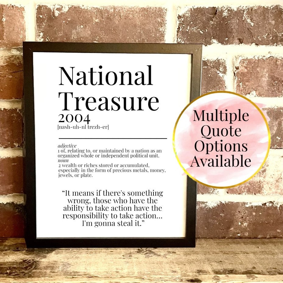National Treasure 2004 Movie Quote Dictionary Prints