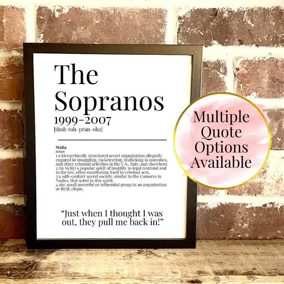 The Sopranos TV Quote Dictionary Prints