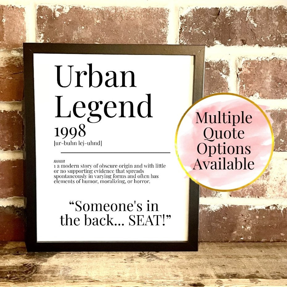 Urban Legend 1998 Movie Quote Dictionary Prints