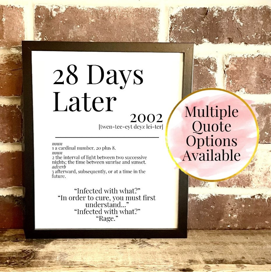 28 Days Later 2002 Movie Quote Dictionary Prints