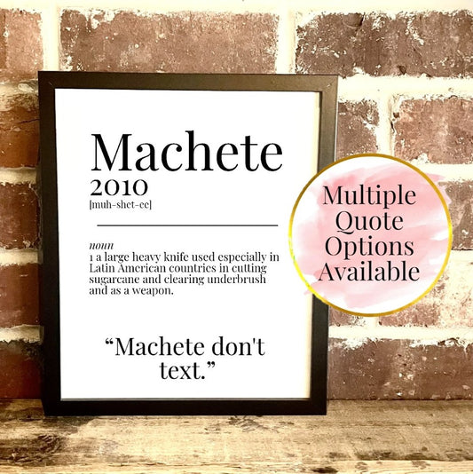 Machete 2010 Movie Quote Dictionary Prints