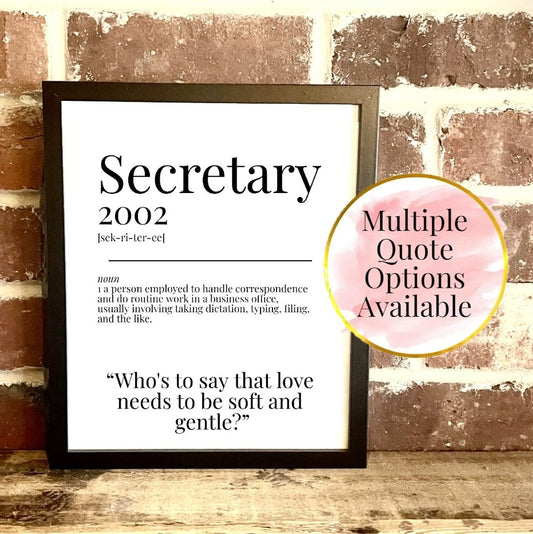 Secretary 2002 Movie Quote Dictionary Prints