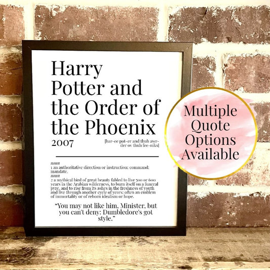 Harry Potter and the Order of the Phoenix 2007 Movie Quote Dictionary Prints