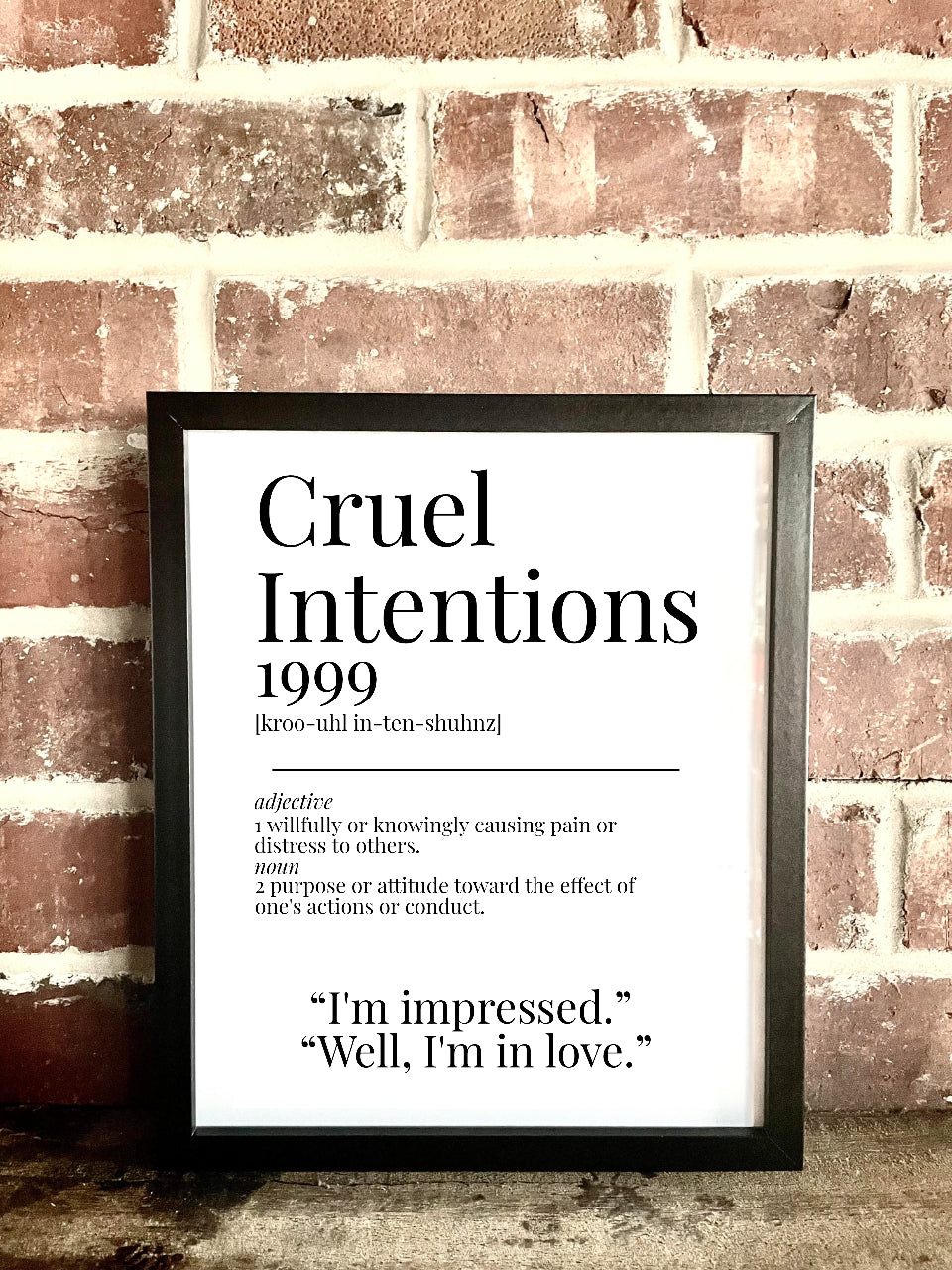 Cruel Intentions 1999 Movie Quote Dictionary Prints