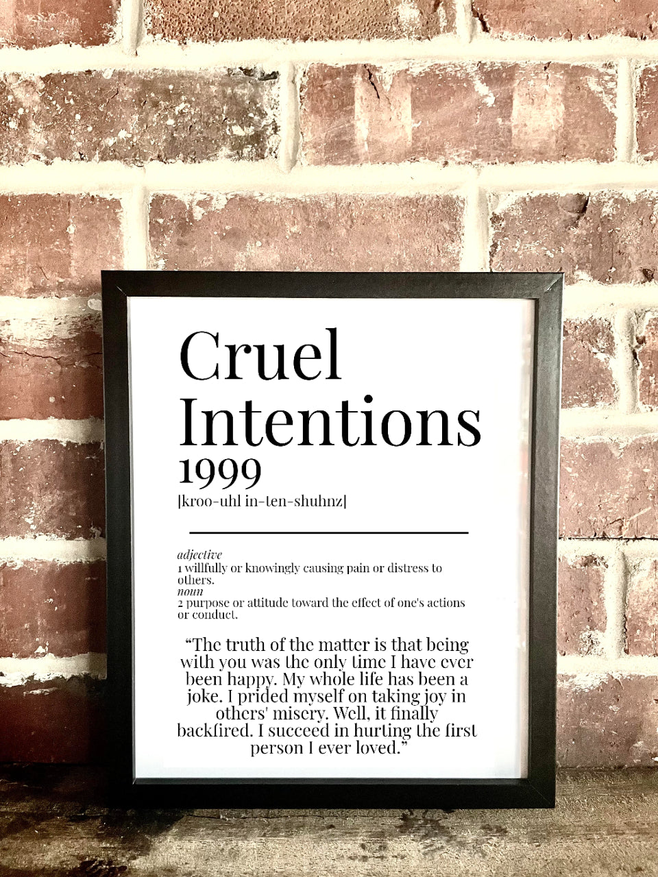 Cruel Intentions 1999 Movie Quote Dictionary Prints