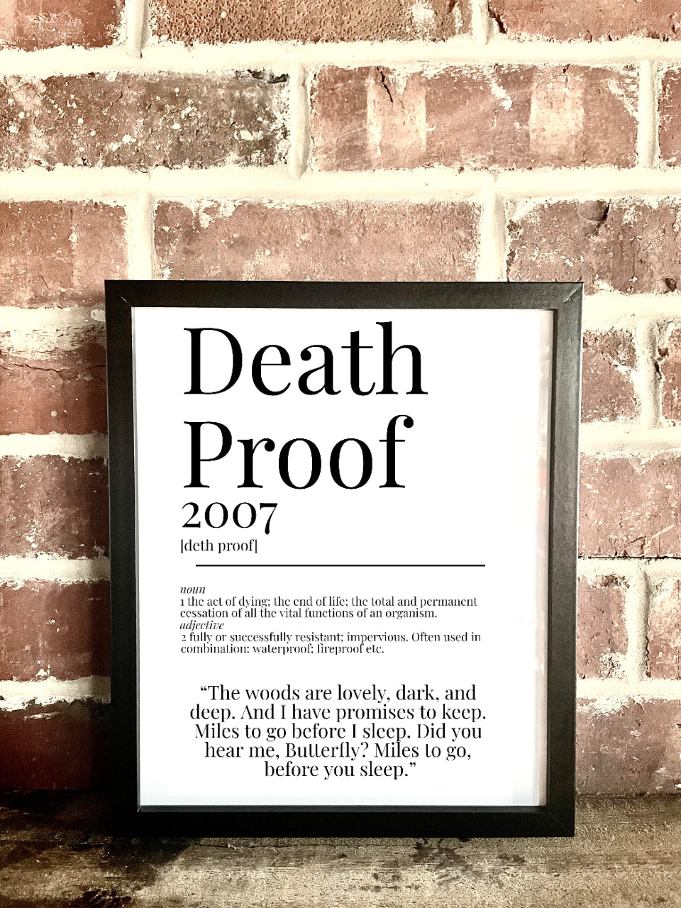 Death Proof 2007 Movie Quote Dictionary Prints