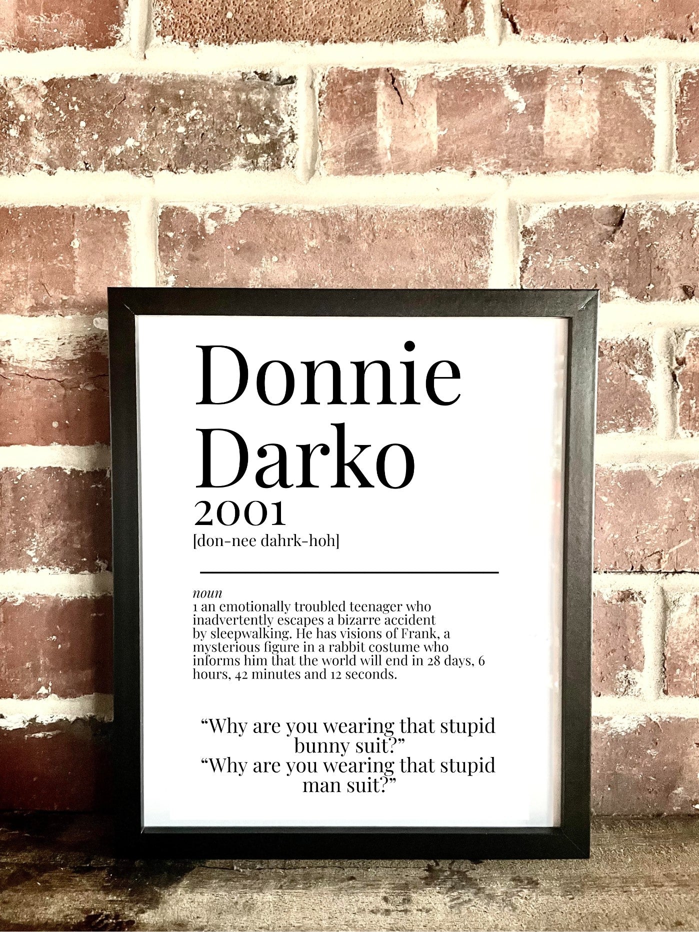 Donnie Darko 2001 Movie Quote Dictionary Prints