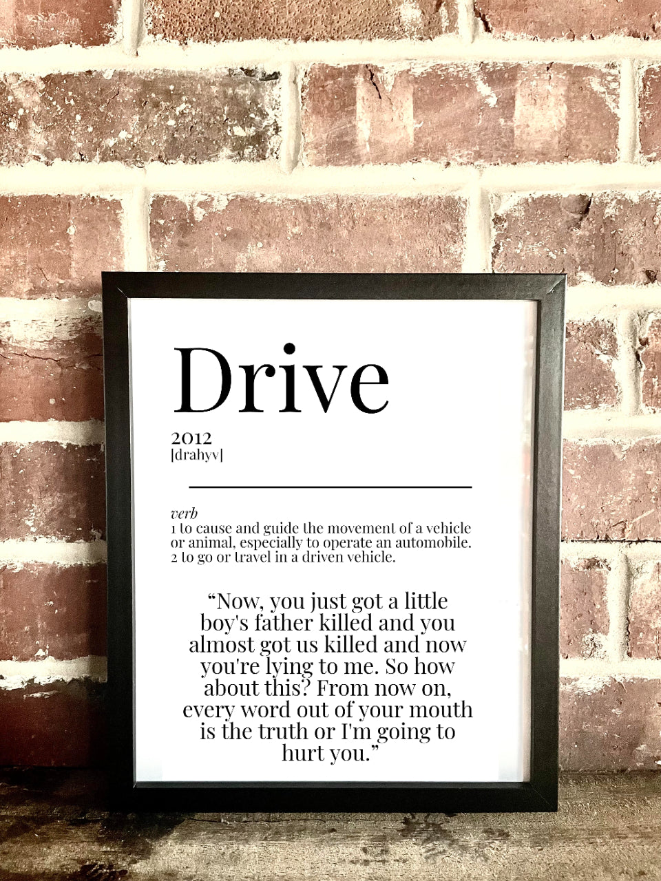 Drive 2011 Movie Quote Dictionary Prints